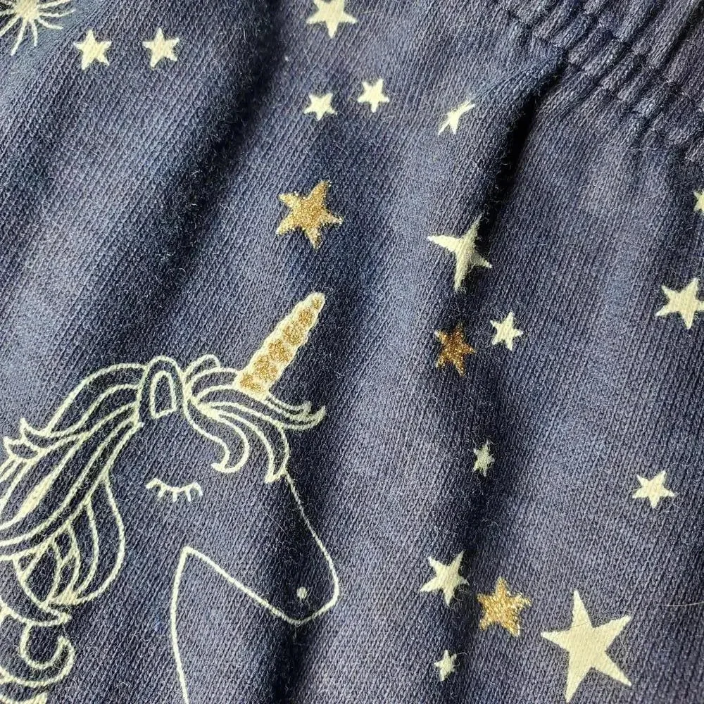 Children's Place Size 14 Blue White Gold Unicorn Leggings Casual Pants PJs